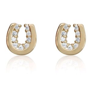 10K Gold Lucky Horseshoe Earrings